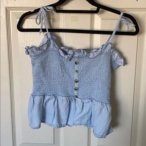 Tie Strap Scrunch Tank Top